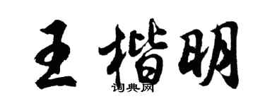 胡问遂王楷明行书个性签名怎么写