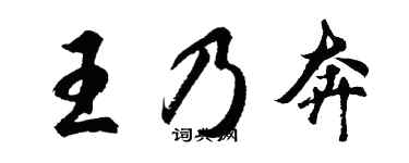 胡问遂王乃奔行书个性签名怎么写