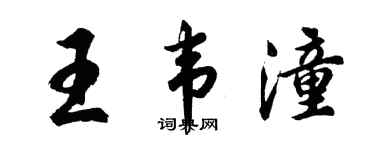 胡问遂王韦潼行书个性签名怎么写