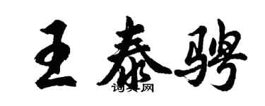 胡问遂王泰骋行书个性签名怎么写