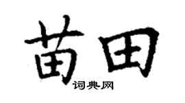 丁谦苗田楷书个性签名怎么写