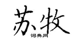 丁谦苏牧楷书个性签名怎么写