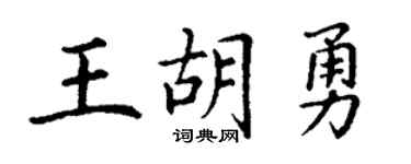 丁谦王胡勇楷书个性签名怎么写