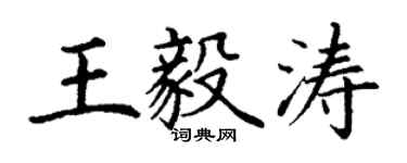 丁谦王毅涛楷书个性签名怎么写