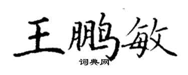 丁谦王鹏敏楷书个性签名怎么写
