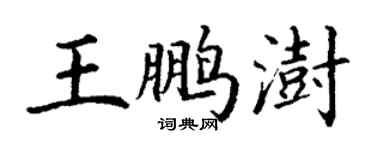 丁谦王鹏澍楷书个性签名怎么写