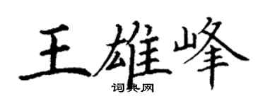 丁谦王雄峰楷书个性签名怎么写