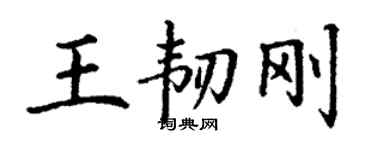 丁谦王韧刚楷书个性签名怎么写
