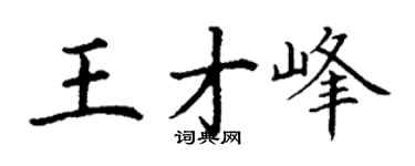 丁谦王才峰楷书个性签名怎么写