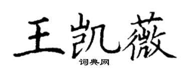 丁谦王凯薇楷书个性签名怎么写