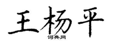 丁谦王杨平楷书个性签名怎么写