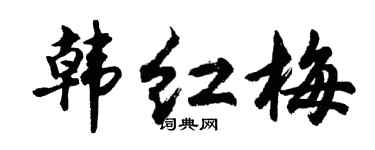 胡问遂韩红梅行书个性签名怎么写