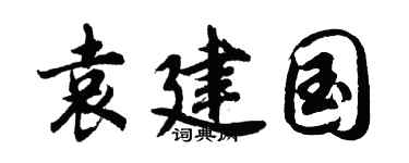 胡问遂袁建国行书个性签名怎么写