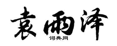 胡问遂袁雨泽行书个性签名怎么写