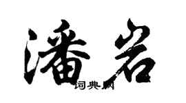 胡问遂潘岩行书个性签名怎么写