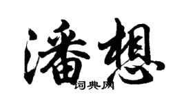 胡问遂潘想行书个性签名怎么写