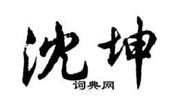 胡问遂沈坤行书个性签名怎么写