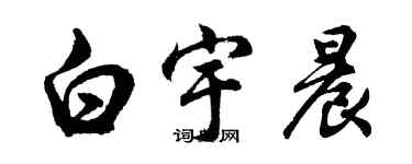 胡问遂白宇晨行书个性签名怎么写