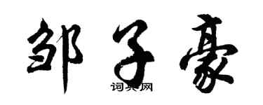 胡问遂邹子豪行书个性签名怎么写