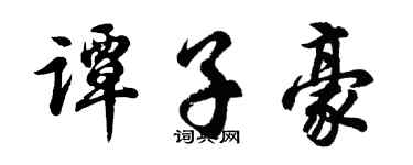 胡问遂谭子豪行书个性签名怎么写