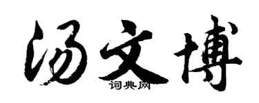 胡问遂汤文博行书个性签名怎么写