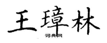 丁谦王璋林楷书个性签名怎么写