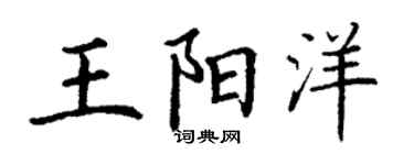 丁谦王阳洋楷书个性签名怎么写