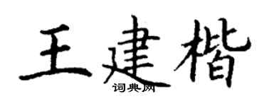 丁谦王建楷楷书个性签名怎么写