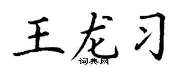 丁谦王龙习楷书个性签名怎么写