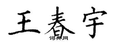 丁谦王春宇楷书个性签名怎么写