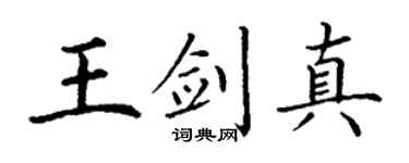 丁谦王剑真楷书个性签名怎么写