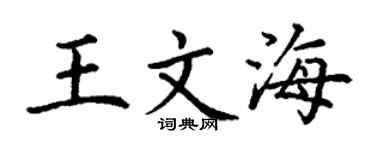 丁谦王文海楷书个性签名怎么写