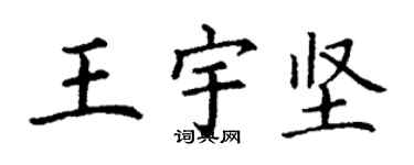 丁谦王宇坚楷书个性签名怎么写