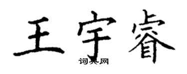 丁谦王宇睿楷书个性签名怎么写