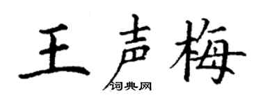 丁谦王声梅楷书个性签名怎么写