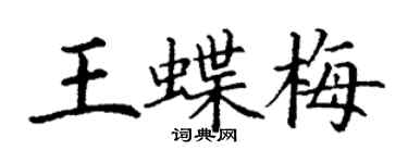 丁谦王蝶梅楷书个性签名怎么写