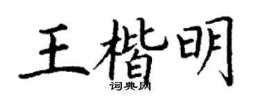 丁谦王楷明楷书个性签名怎么写