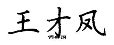 丁谦王才凤楷书个性签名怎么写