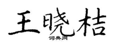 丁谦王晓桔楷书个性签名怎么写