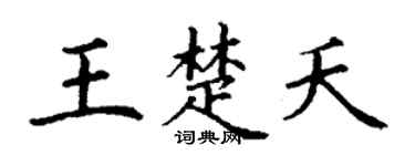 丁谦王楚夭楷书个性签名怎么写