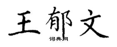 丁谦王郁文楷书个性签名怎么写