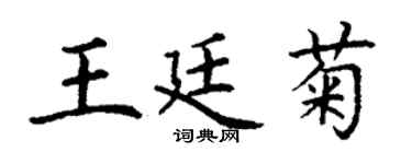 丁谦王廷菊楷书个性签名怎么写