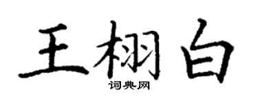 丁谦王栩白楷书个性签名怎么写