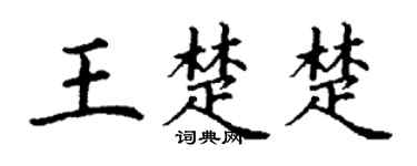 丁谦王楚楚楷书个性签名怎么写