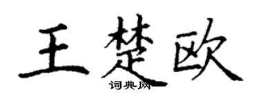 丁谦王楚欧楷书个性签名怎么写