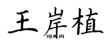 丁谦王岸植楷书个性签名怎么写