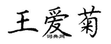 丁谦王爱菊楷书个性签名怎么写