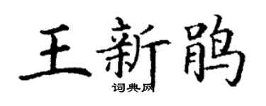 丁谦王新鹃楷书个性签名怎么写