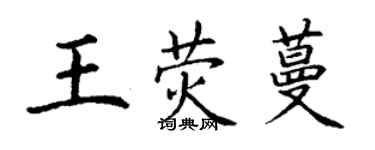 丁谦王荧蔓楷书个性签名怎么写