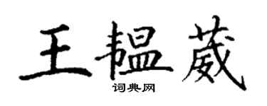 丁谦王韫葳楷书个性签名怎么写